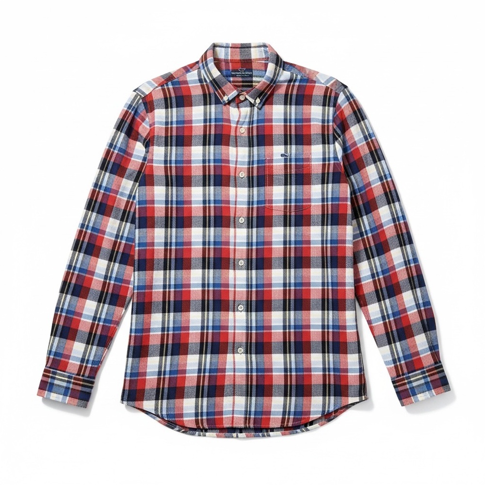 Vineyard Vines Boys Plaid Flannel Button Down‎ Shirt Casual Warm Preppy Classic